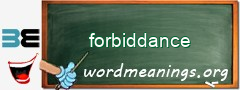 WordMeaning blackboard for forbiddance